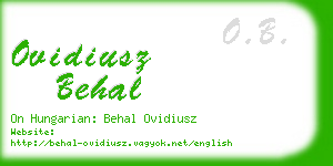 ovidiusz behal business card